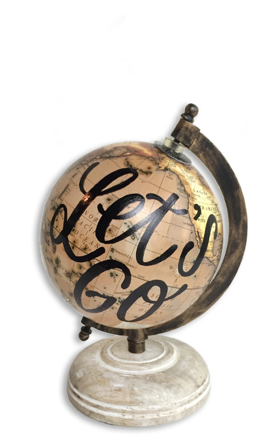 "let's Go" Globe - Vase (562x909), Png Download