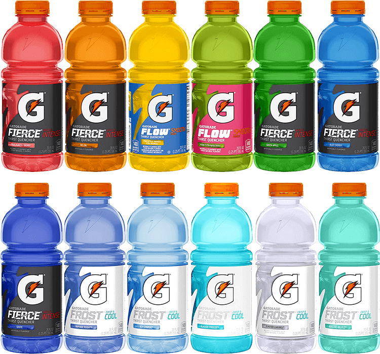 Gatorade 20 Oz Flavors (750x750), Png Download