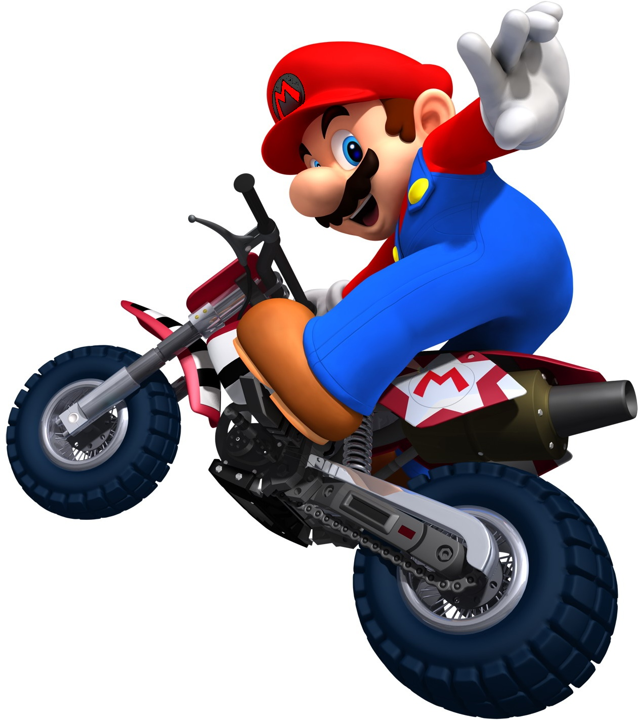 Mario And Luigi Bike - Mario Bros En Moto (1265x1424), Png Download