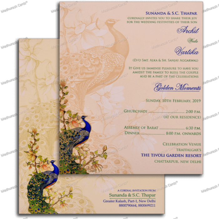 King Of Wedding Cards - Peafowl (700x700), Png Download