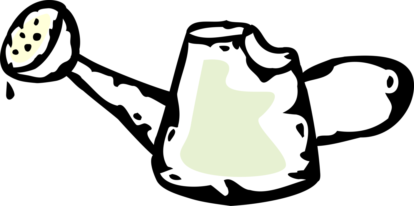 Vector Illustration Of Watering Can Or Watering Pot (1408x700), Png Download