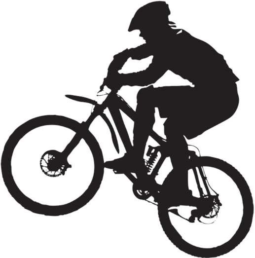 Pin Bike Clipart Mountain Bik - Mountain Biker Silhouette (800x600), Png Download
