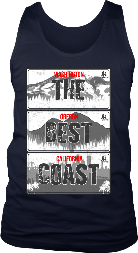 Coast License Plate District Men' Tank Top - Best Coast Shirt (1024x1024), Png Download