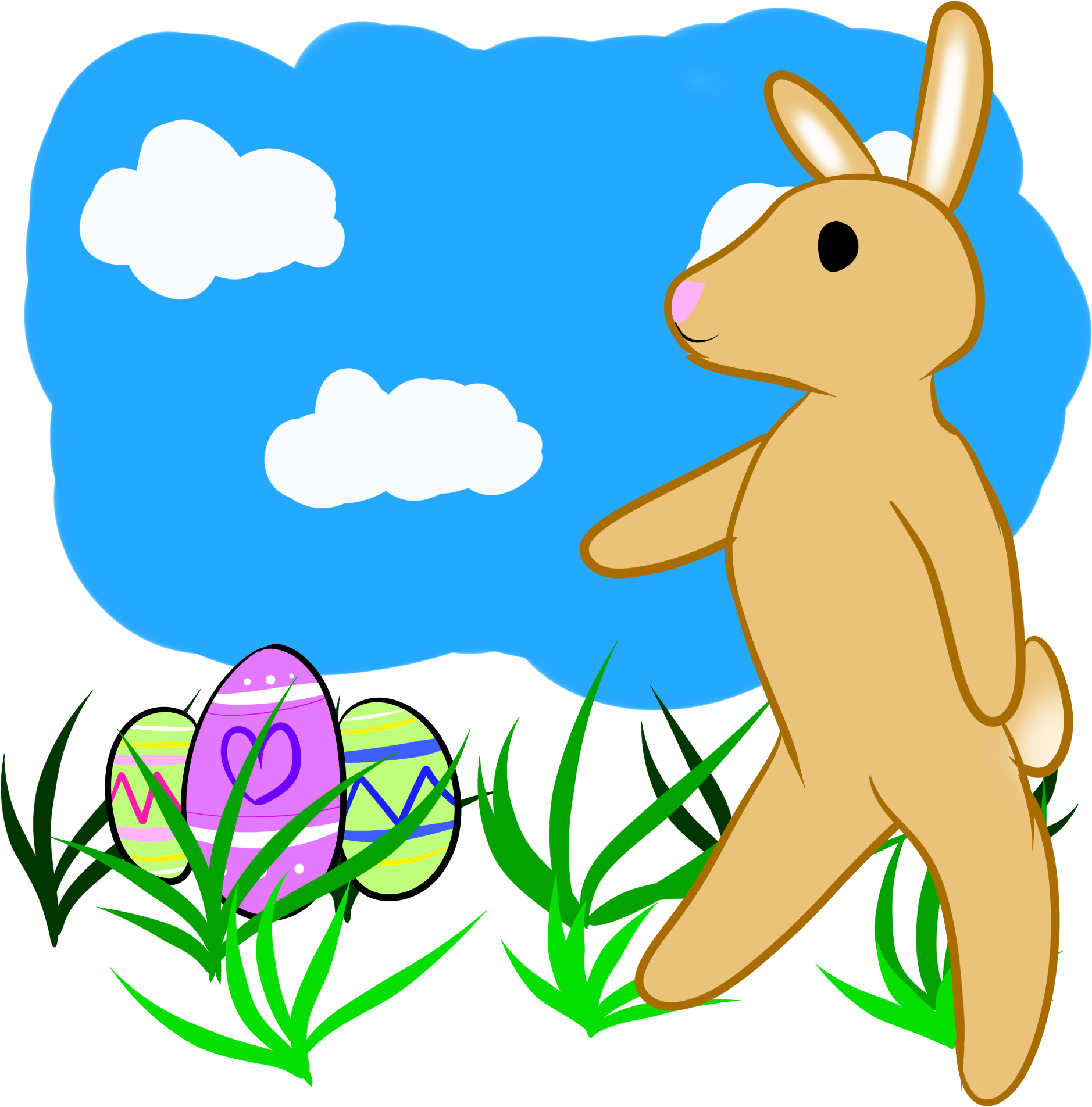 Easter Bunny T-shirt Design - Cartoon (2000x2000), Png Download