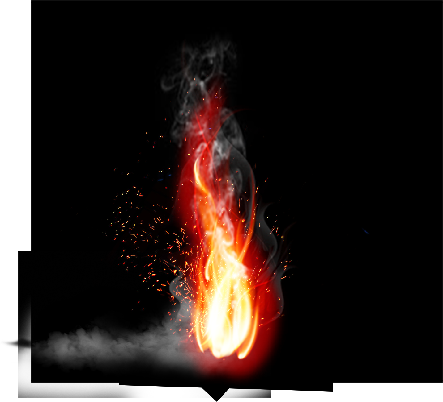 Winter Manipulation Editing - Flame (3772x2252), Png Download