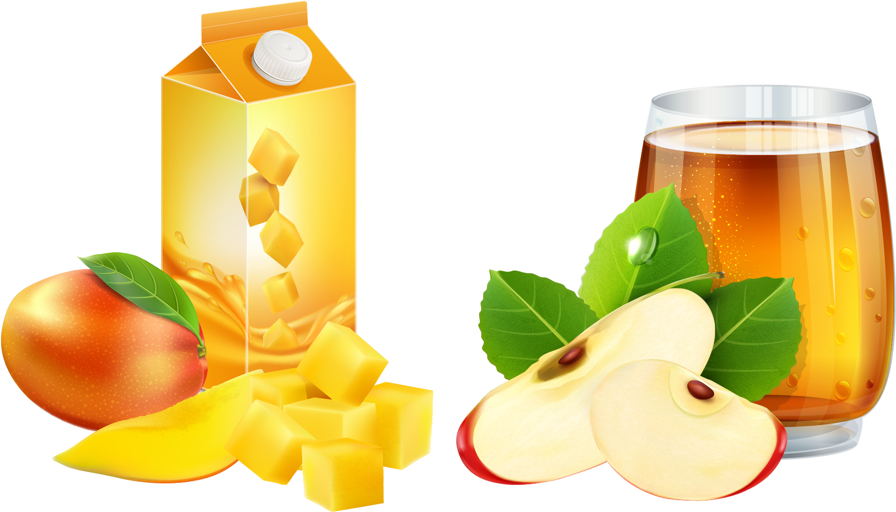 Png Royalty Free Stock Mango Clipart Juice - Juice (1882x1083), Png Download