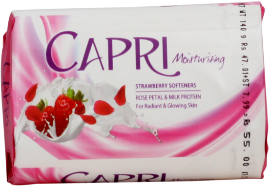 Capri Soap 100g Strawberry Rose Petal & Milk Protein - Capri (550x684), Png Download