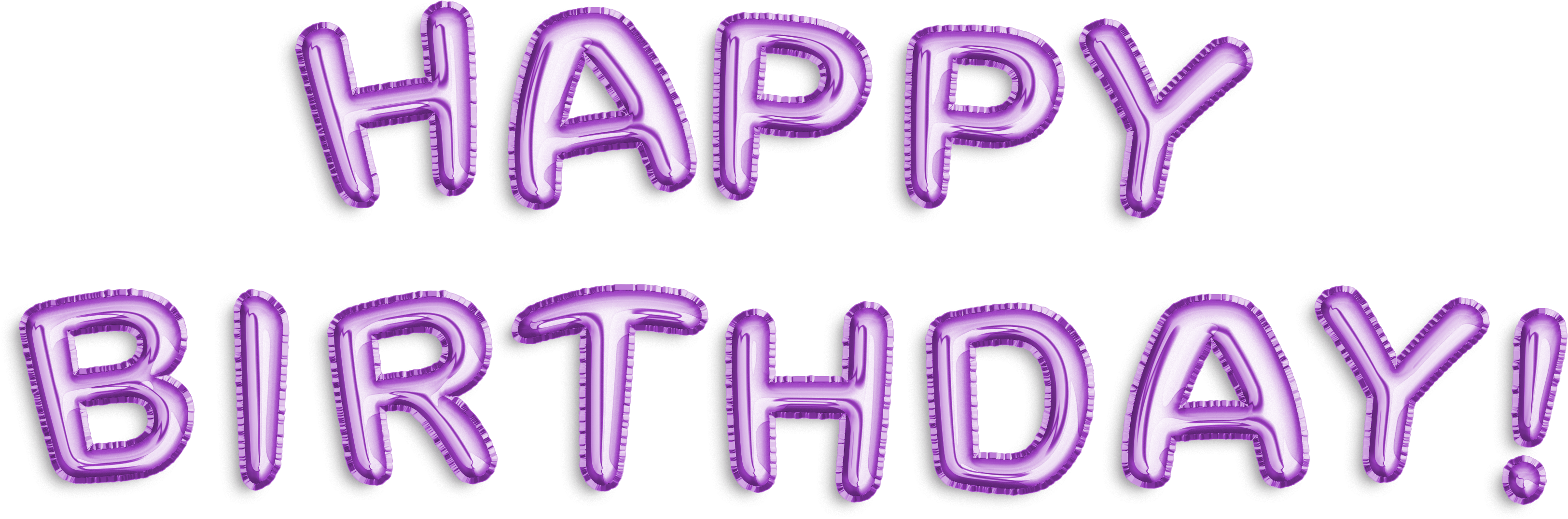 Happy Birthday Purple Foil Clip Art Image Png Imikimi (3427x1239), Png Download