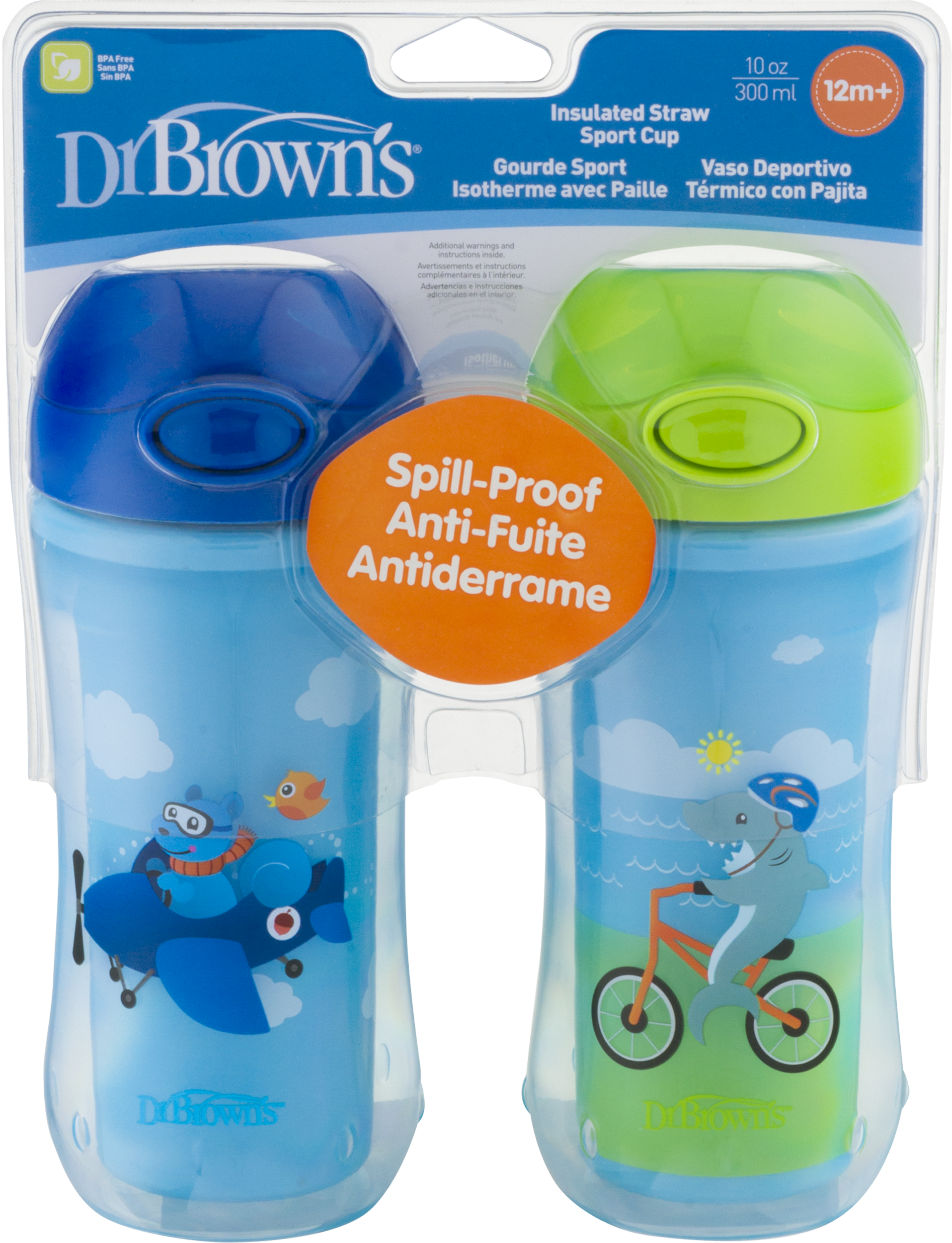 Brown's On The Go Straw Sport Cup, Boy Squirrel/shark, - Dr Browns (1916x2500), Png Download