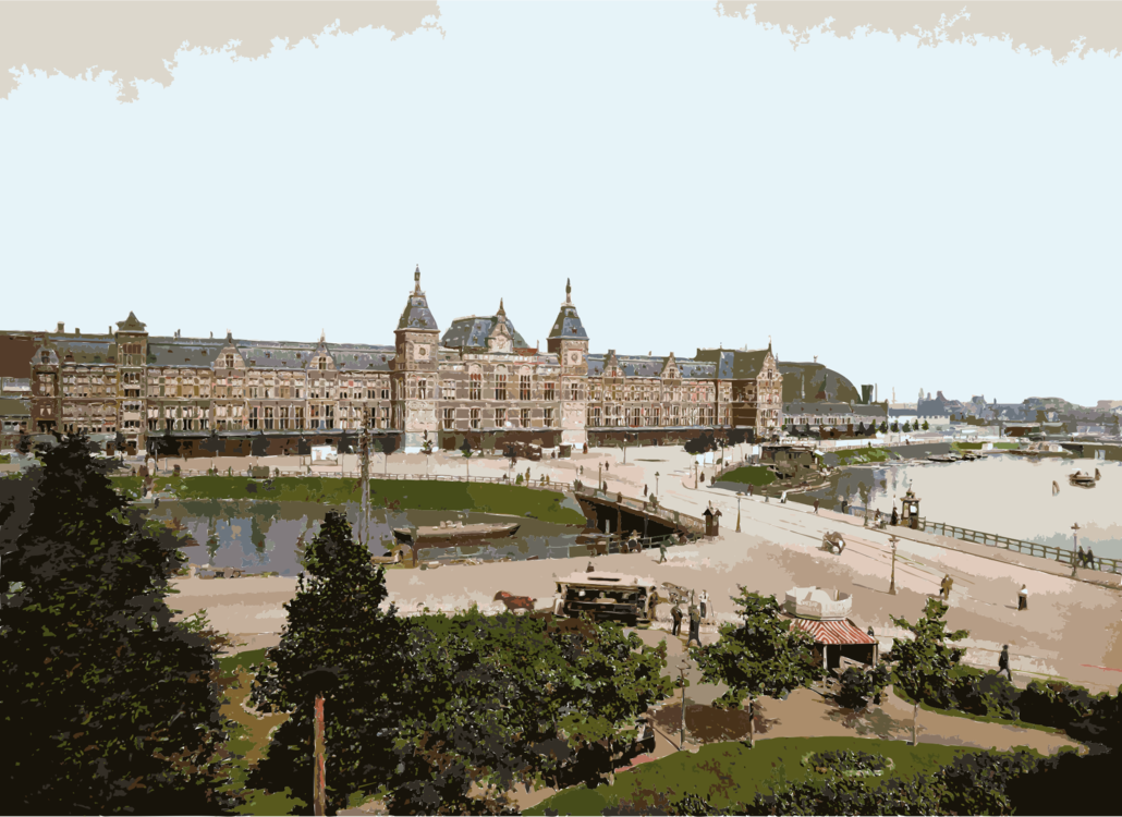 Amsterdam Centraal Railway Station Dam Square Train - Amsterdam Central Station (1030x750), Png Download
