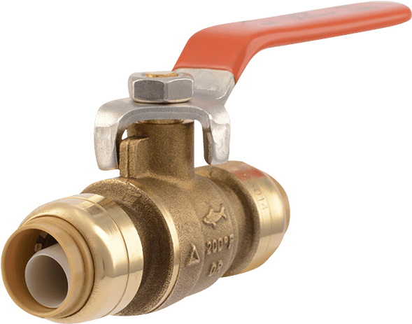 Brass Push Ball Valve - 1 2 Sharkbite Ball Valve (588x588), Png Download