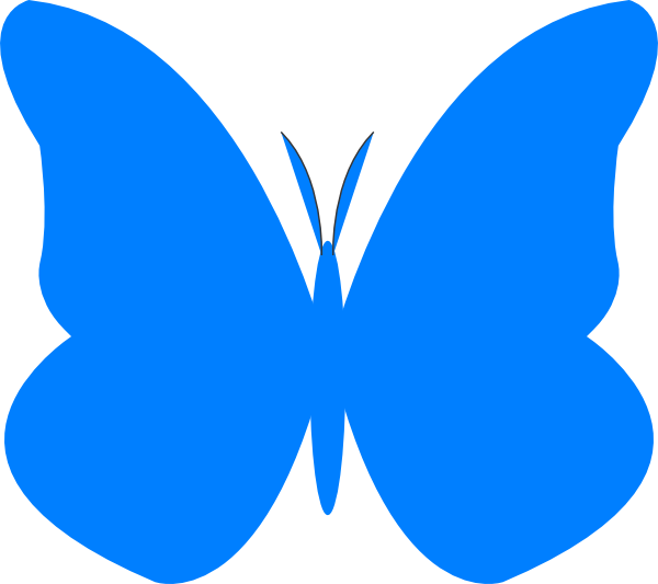 Bright Butterfly Clip Art At Clker - Blue Clip Art Butterfly (600x533), Png Download