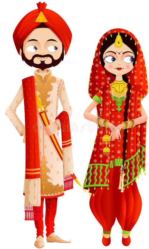 Sikh Wedding Clipart (600x900), Png Download