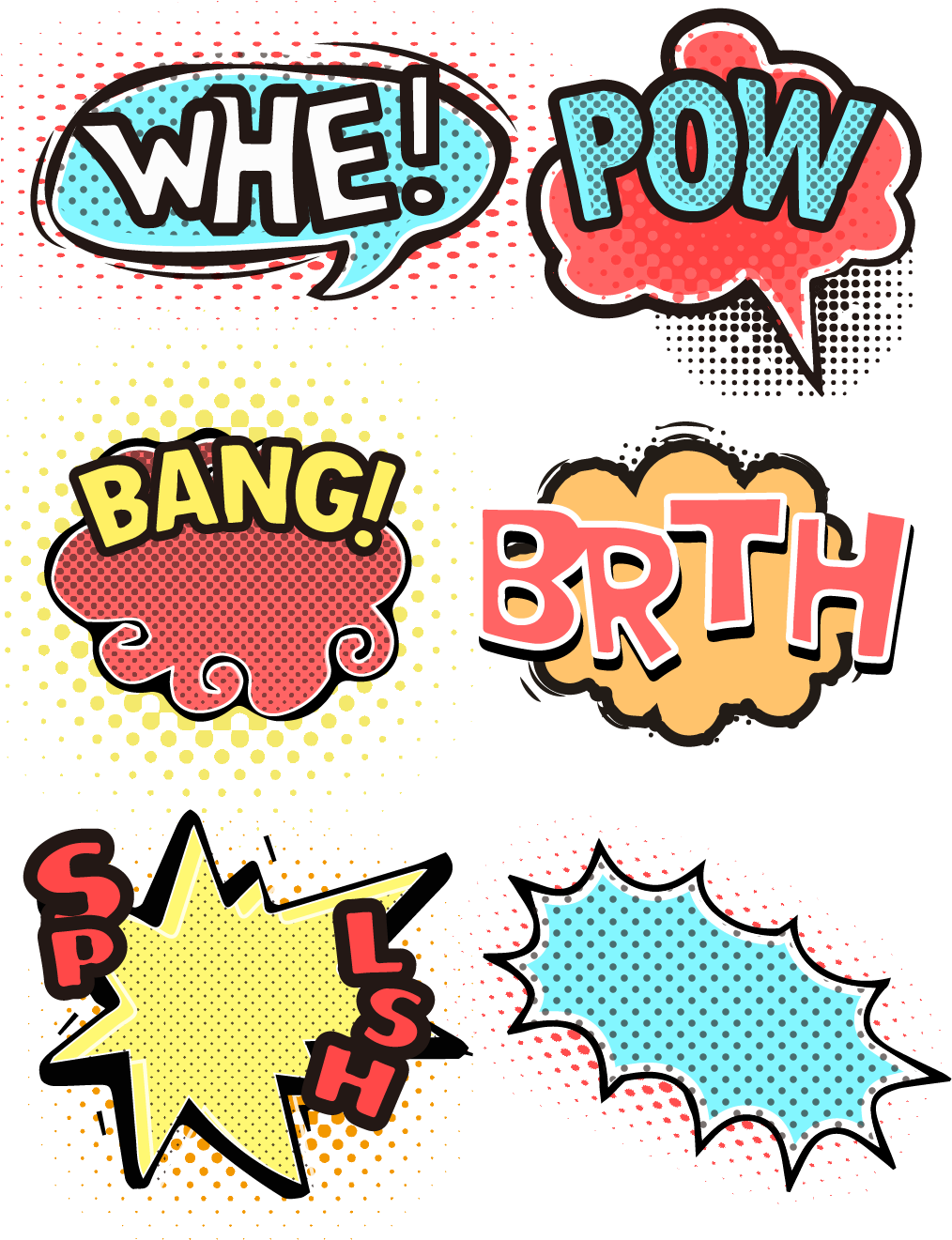Color Explosion Cloud Pop Style Ai Vector Dialog Png (1024x1370), Png Download