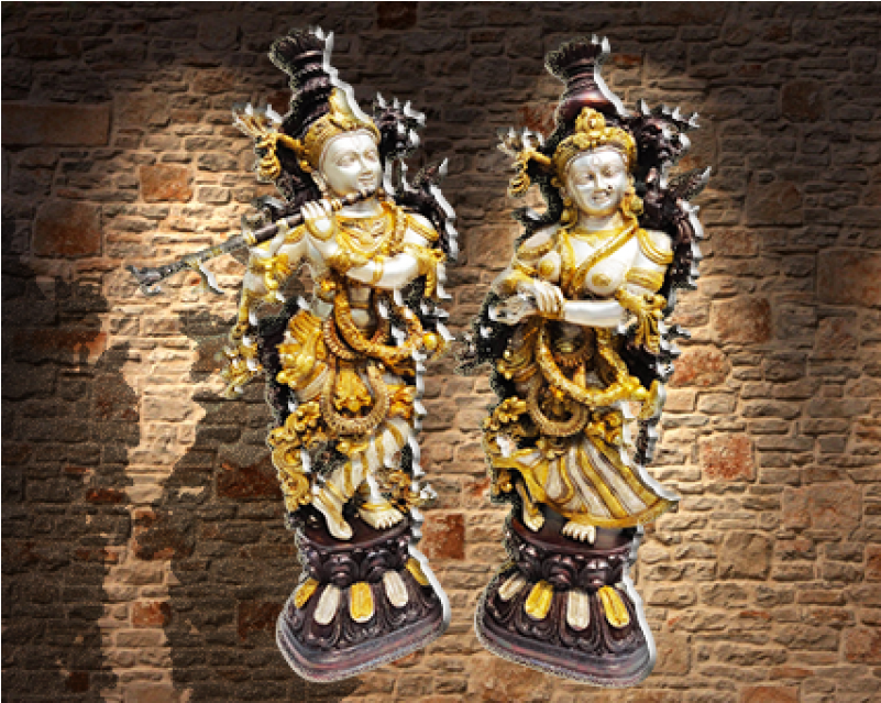 Radha Krishna - Statue (800x800), Png Download
