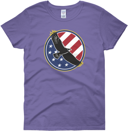 Patriot Series Eagle Wings Usa Flag Women's Short Sleeve - T-shirt (600x600), Png Download