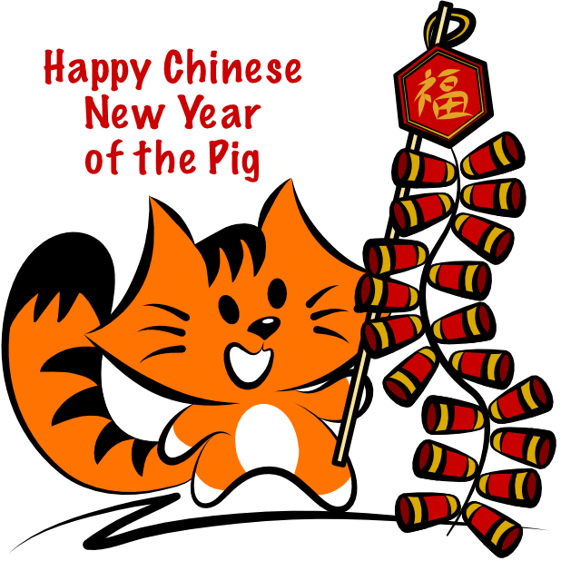 Kiki Adores Chinese New Year Firecrackers - Cartoon (618x618), Png Download