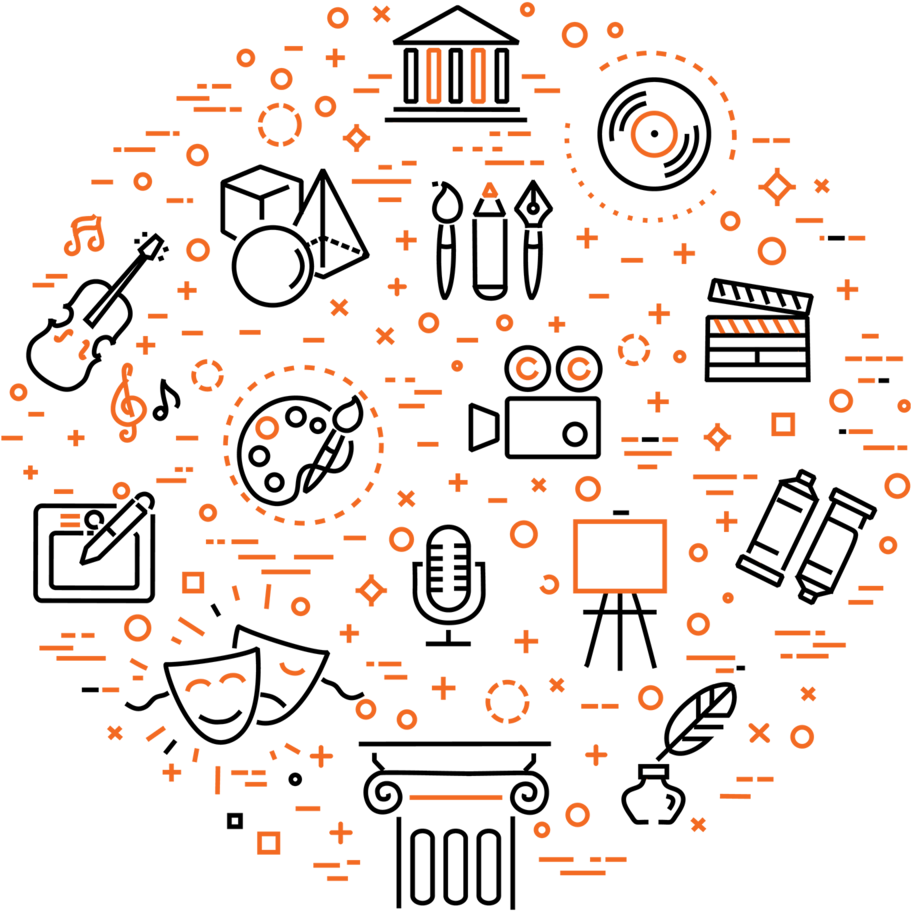 Artist Call - Black Fine Line Arts Designs (1000x1000), Png Download