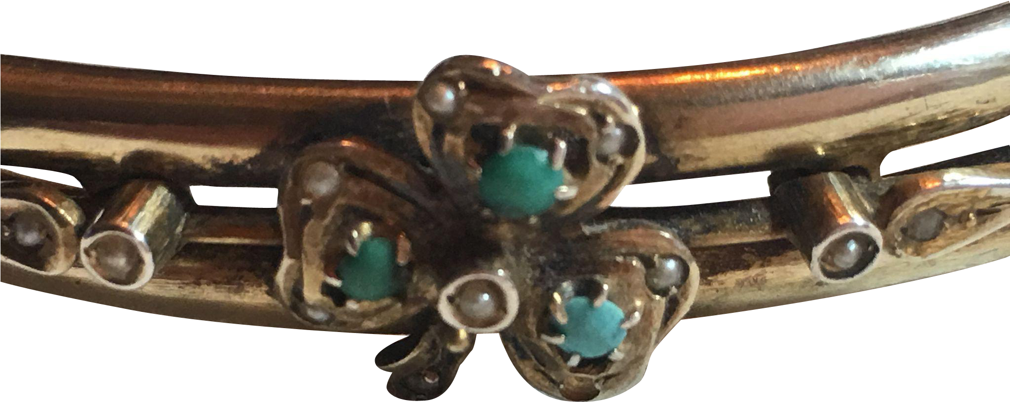 Antique Victorian Gilded 835 Silver Turquoise & Seed - Bracelet (2048x2048), Png Download