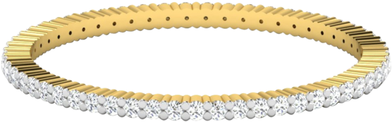 His & Her Collection 18 Kt Ring In Gold & Real Diamond - Bangle (640x960), Png Download