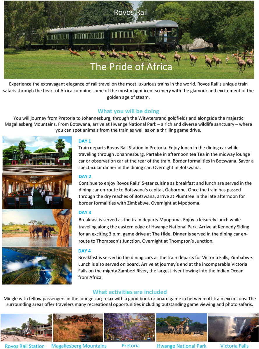 Rovos Rail The Pride Of Africa Experience The Extravagant - Railroad Car (960x1242), Png Download
