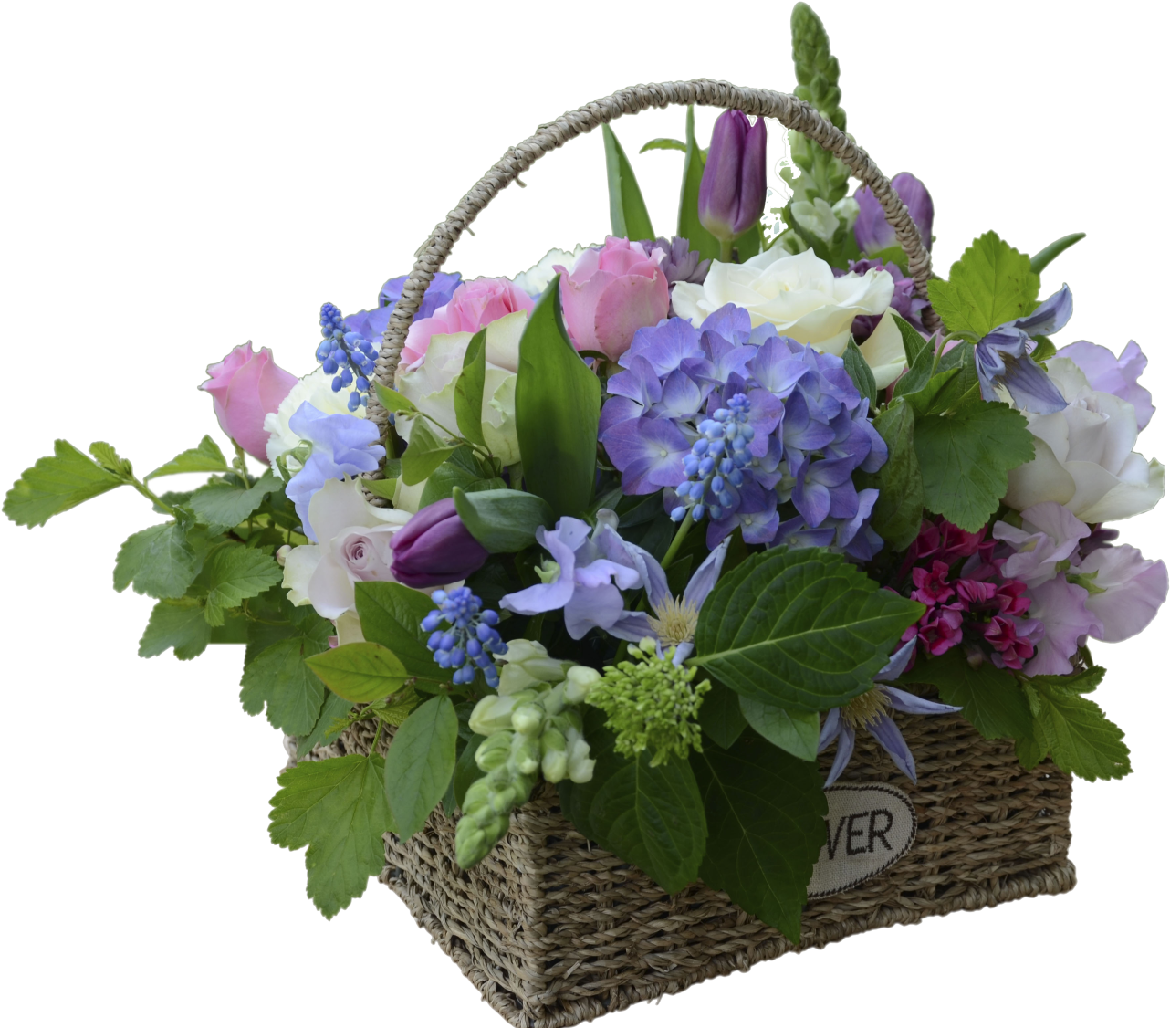 Basket Of Flowers Flower Shop Studio Flores - Bouquet (1500x1827), Png Download