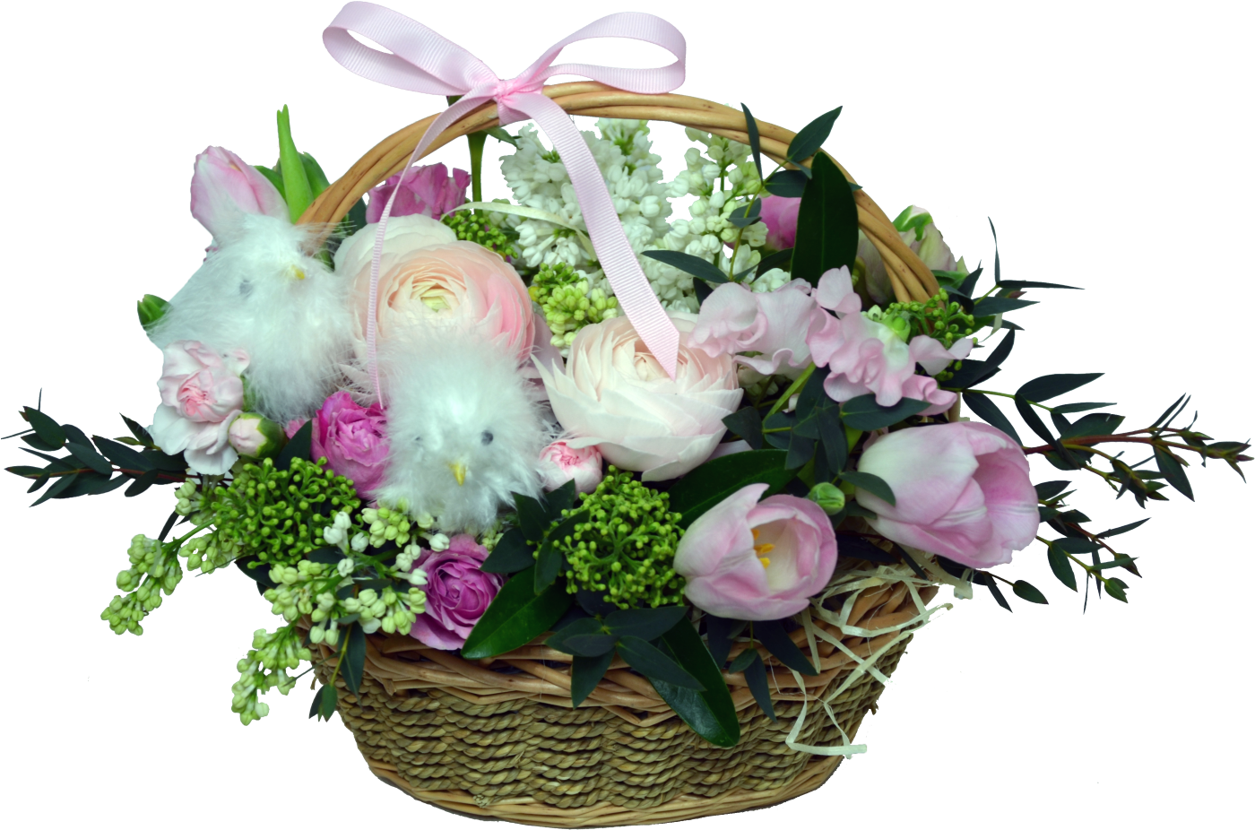 Easter Basket Flower Shop Studio Flores - Bouquet (1500x1827), Png Download