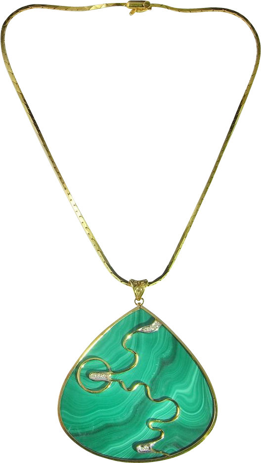 Graphic Library Library Malachite Diamond Pendant Kgold - Necklace (933x933), Png Download