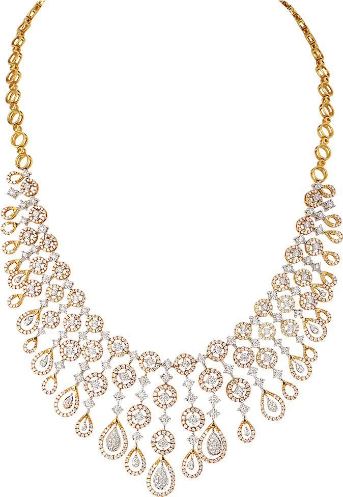 Well With Traditional Attires While Trendy And Sleek - Diamond Necklace Jewellery Designs (1200x1000), Png Download