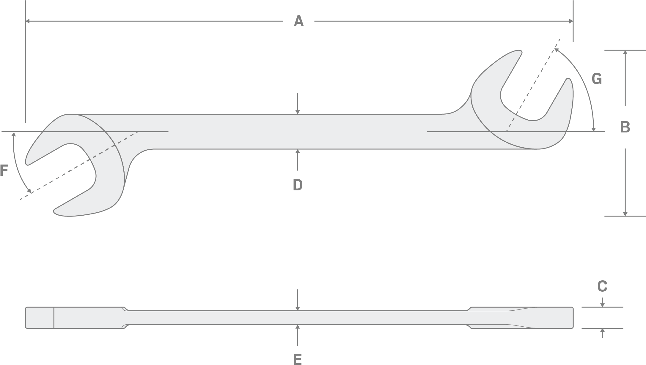 32 Mm Angle Head Open End Wrench - Tool (2176x1244), Png Download