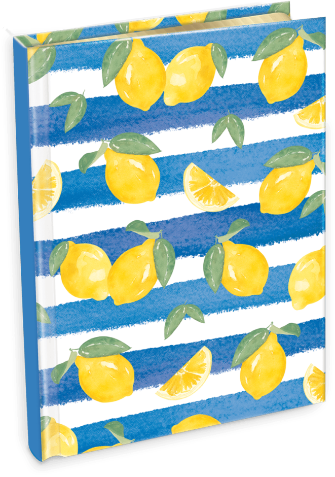 Lemon Stripe Hardcover Journal - Party Supply (1000x1000), Png Download
