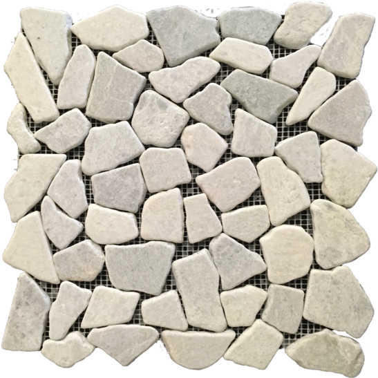 Jade Green Tumbled Stone Mosaic - Cobblestone (640x580), Png Download