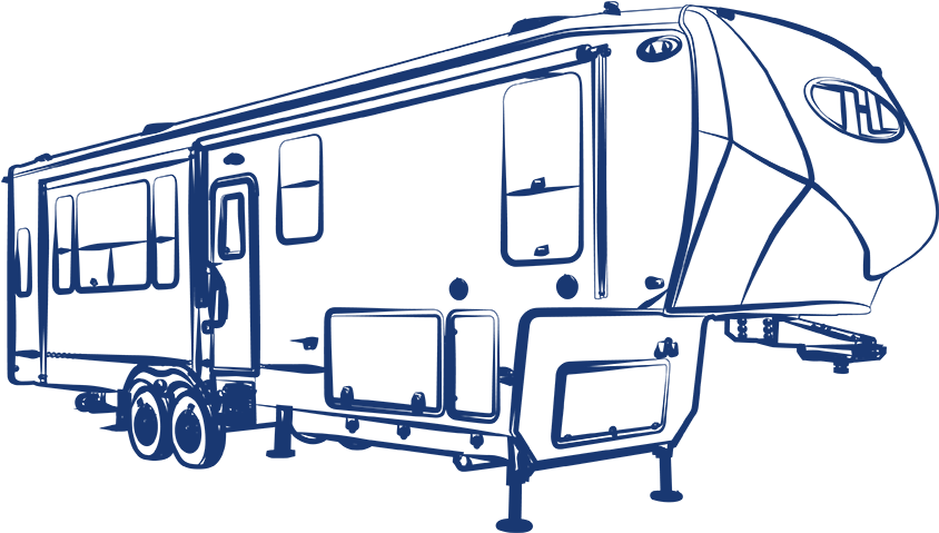 5th Wheel - 5th Wheel Camper Drawing (855x500), Png Download