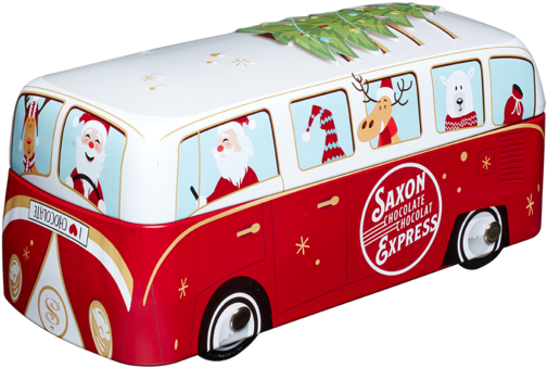 Holiday Camper Van Tin With Milk Chocolate Stars Sold - Tour Bus Service (600x600), Png Download