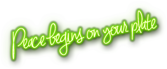 Peace Begins On Your Plate Gl - Calligraphy (724x468), Png Download