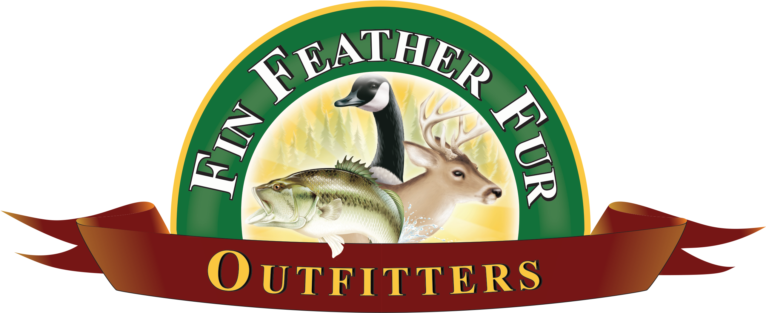 Fin Feather Fur Logo - Fin Feather Fur Outfitters Logo (2591x1418), Png Download