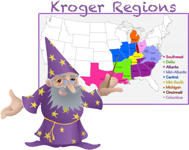 Regional Map - Kroger Regions (640x500), Png Download