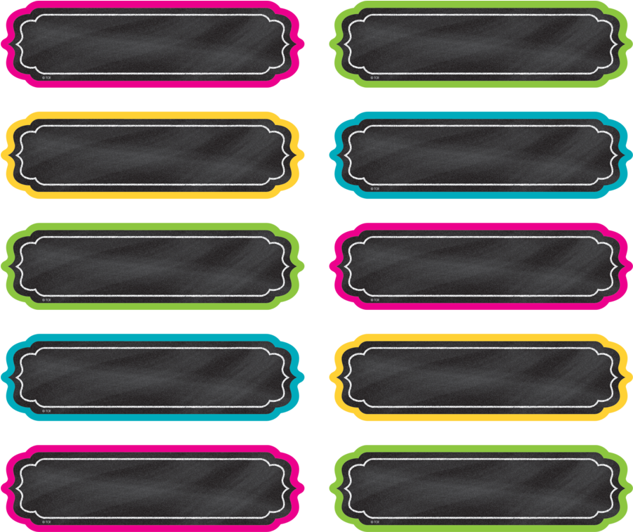 Teacher Created Resources Chalkboard Brights Labels (900x900), Png Download