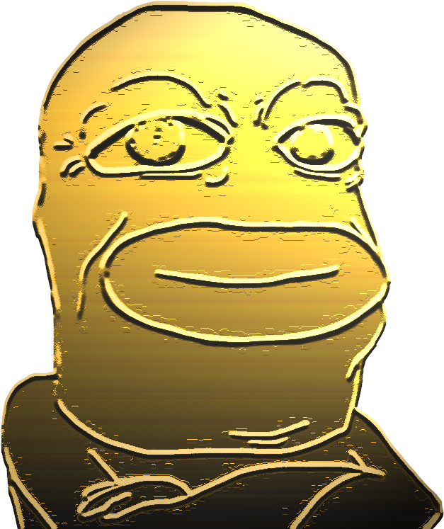 Golden Rare Pepes - Cartoon (800x778), Png Download