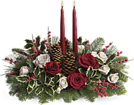 Atc Christmas Wishes Centerpiece - Teleflora Christmas Wishes Centerpiece (600x673), Png Download