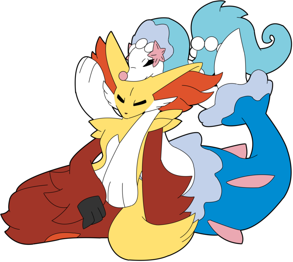 #pokemon #pokeships #ultramoon - Pokemon Delphox And Primarina (946x845), Png Download