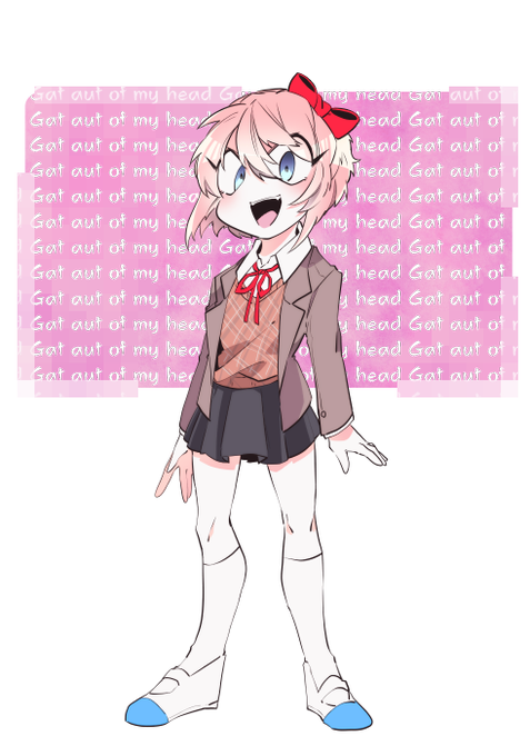 Sayori Https - Cartoon (477x680), Png Download