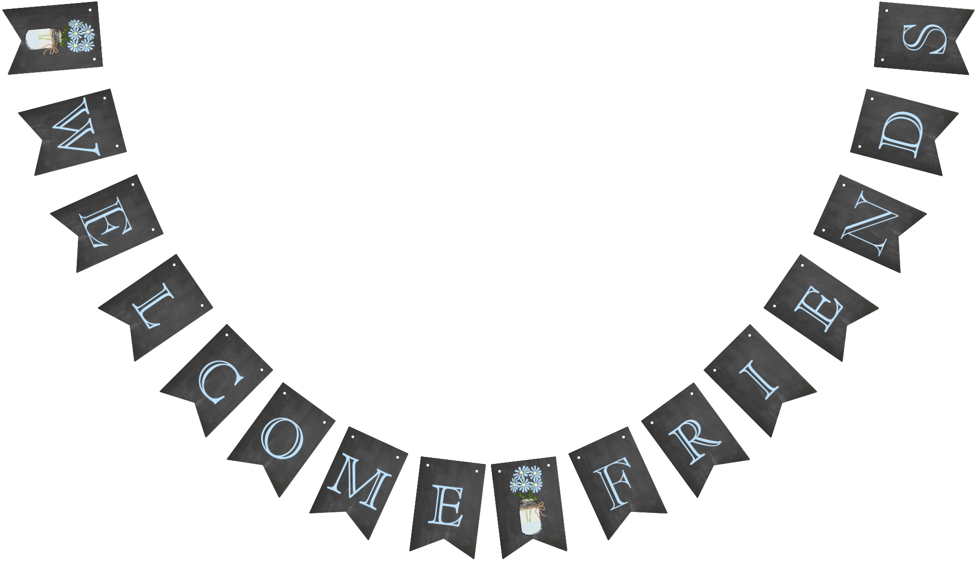 Get The Party Started With Bunting Banners - Chalkboard Bunting Png Banner (2000x2000), Png Download