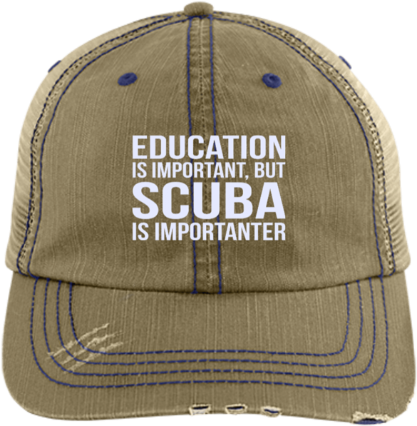 Education Is Important But Scuba Is Importanter Caps - Baseball Cap (600x600), Png Download