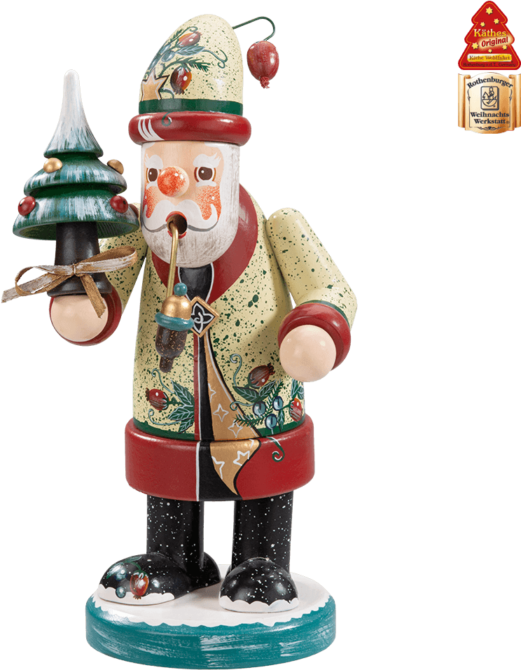 Father Christmas With Tree, Incense Smoker - Figurine (1000x1000), Png Download