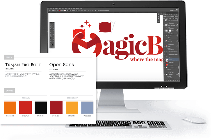 Magic Bed Logo Design - Output Device (728x499), Png Download