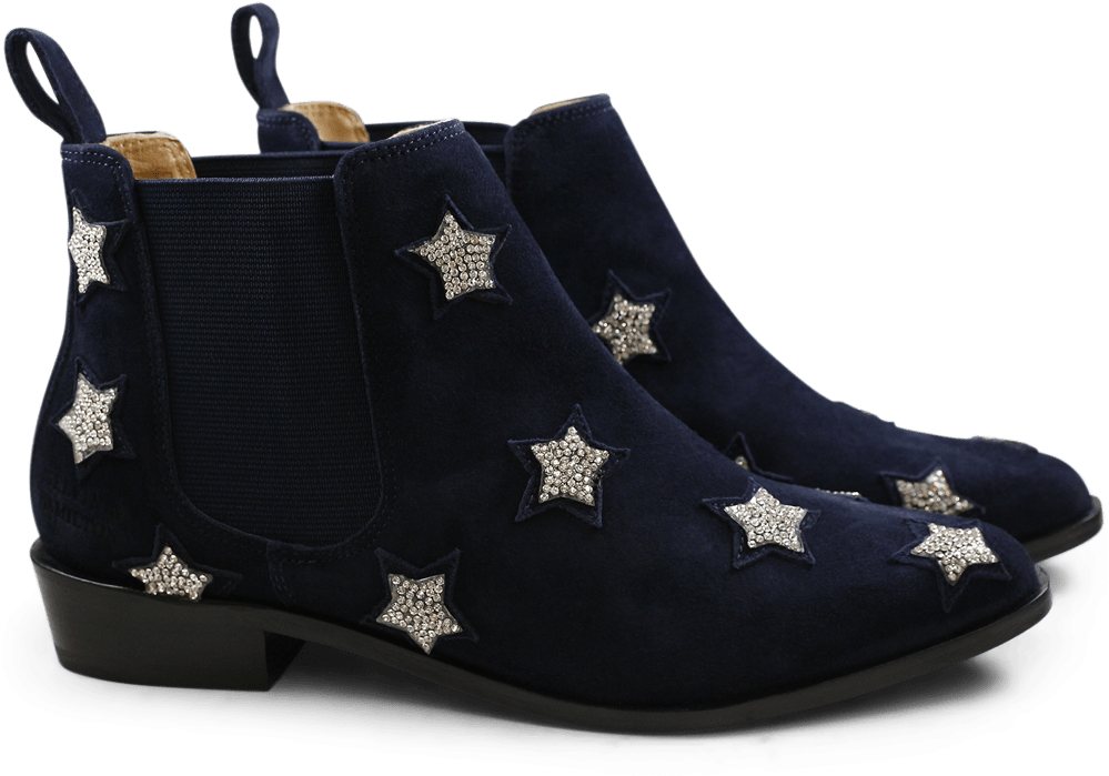 Ankle Boots Marilyn 4 Suede Navy Stars Stones Elastic - Chelsea Boot (1024x1024), Png Download