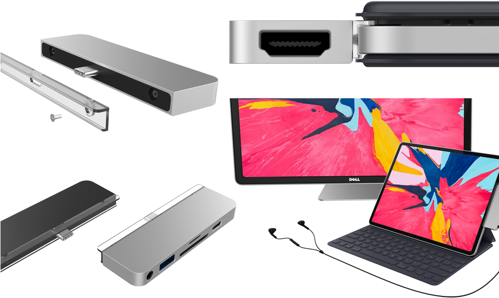 Hyper Ipad Pro Usb C Hub Makes A Macbook Dongle Monster - Ipad Pro 2018 Usb C Hub (980x620), Png Download
