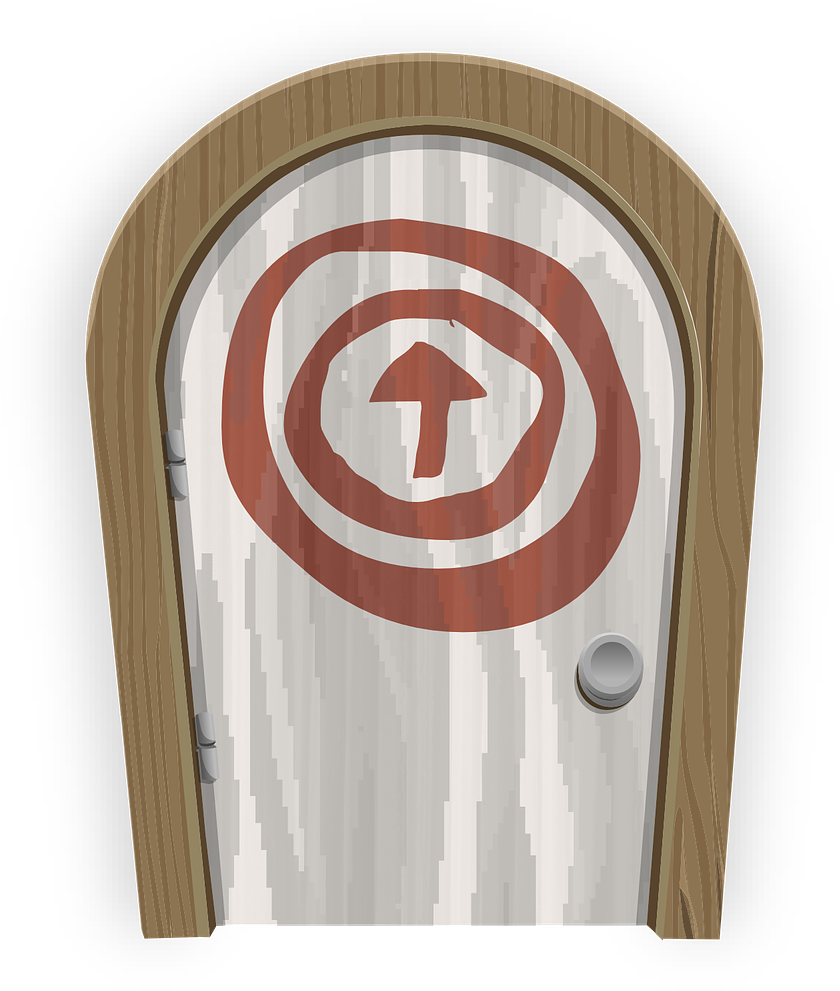 Door,round Arrow, - Door (1129x1280), Png Download