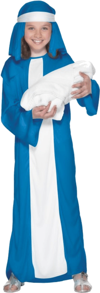 Child Virgin Mary Costume - Jesus Mother Mary Dress (600x951), Png Download